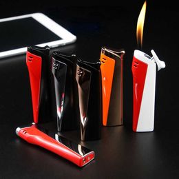 Creative side stroke open flame lighter inflate small and slim electronic smoking accessories gift Y0FB