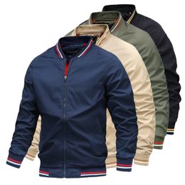 Mens Jackets Zipper Windbreak Bomber Jacket Man Casual Solid Color Baseball Autumn Fashion High Quality for Men 230905