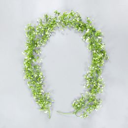 Decorative Flowers 1.7M Artificial Gypsophila Garland Vines Baby Breath Wreath Wedding Arch Decoration Fake Plants Home Wall Backdrop