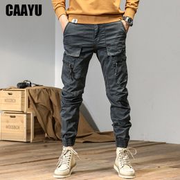 Mens Pants CAAYU Joggers Cargo Pants Men Casual Y2k MultiPocket Male Trousers Sweatpants Streetwear Techwear Tactical Track Grey Pants Men 230906