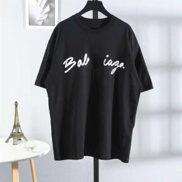 Designer Graffiti Cursive Signature T Shirt Smiling Sport Printed Brand Men Women T-shirts Front Letters Woman T Shirts Hoodies Ba266o