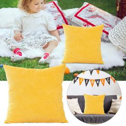 Pillow 2pcs Simple Corduroy Throw Living Room Sofa Back Bed Top Office Cover Yellow Standard Pillows Hair Pillowcase