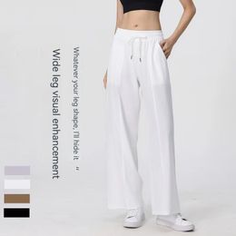 Yoga Pants Wearing Loose Yoga Suit Casual Wide Leg Pants High Waist Sports Fitness Straight Leg Pants ALX Women's Pants