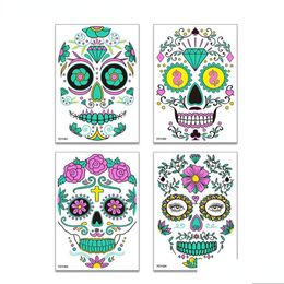 Other Festive Party Supplies Halloween Luminous Waterproof Temporary Tattoo Sticker Facial Makeup Stitched Injuries Face Day Of Th Dhnwu
