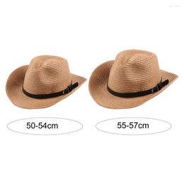 Berets Cowboy Hat Hemming Foldable Anti-UV Summer Western Adult Children Straw Costume Accessories