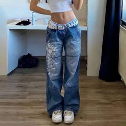 Women's Baggy Denim Pants High Waisted Y2K Wide Leg Oversized Plus Size Boyfriend Cargo Jeans Streetwear Trousers 2309055