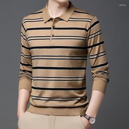 Men's Sweaters Long Sleeved Polo Shirt A Casual Simple And Comfortable Texture Daily Thickened Warm Pullover Men