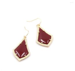 Dangle Earrings Wine Red Tear Drop High Quality Double Sides Resin Smooth Beads WaterDrop Earring For Women