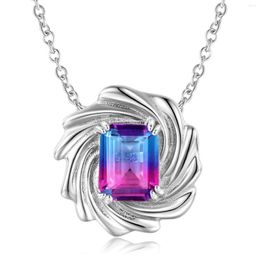 Chains Creative Rotating Zircon Chain Pendant S925 Sterling Silver Necklace Niche Personality Y2K Millennium Style Jewellery Luxury