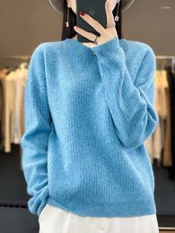 Women's Sweaters Wool Sweater Womens O-Neck Long Sleeve Tops Casual Loose-fitting Oversized Knit Korean Style Pull Femme Autumn Winter