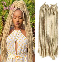 Human Hair Bulks 613 Straight Faux Locs Crochet Hair Braiding Dreadlocks Extension Pre-Looped Blonded Synthetic Braids for Afro Women Soku 230906