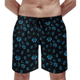 Men's Shorts Blue Dog Paws Board Leisure Oversize Short Animal Print Swim Trunks