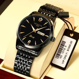 Wristwatches Black Dial Alloy Quartz Movement Watch For Men Waterproof Week 3 Bar From TRSOYE Factory