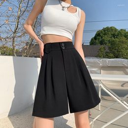 Women's Pants Women 2023 Summer Solid Ice Silk High Waist Suit Loose Quarter Trousers For