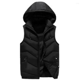 Men's Vests 2023 Work Fashion Warm Hooded Spring Autumn Sleeveless Jacket For Men Male Winter Vest Light Mens Windproof Ziper