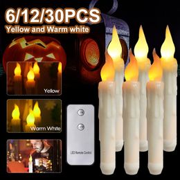 Other Event Party Supplies 61230Pcs LED Floating Candles With Remote Control Halloween Decor For Party Supplies Birthday Indoor Home Bedroom Christmas 230905
