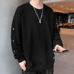 Men's Hoodies Sweatshirt Men Casual Solid Colour Long Sleeve Round Neck Hoodless Male Top Spring Autumn Harajuku Vintage Clothes 4