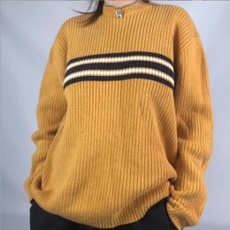 Womens Sweaters Womens Street Sweater Vintage Spliced Pattern Hip Hop Knitted Sweater Vintage Pullover Casual Sweater Hip Hop Vintage EMO 230906