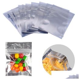 Packing Bags Wholesale 100Pcs A Lot Resealable Zipper Bag Food Storage Aluminium Foil Smell Proof Pouch Package 18 Sizes Drop Deliver Otsnd