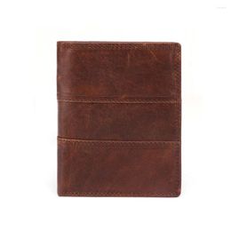 Wallets Genuine Leather Men Vintage Men's Wallet Business Cowhide Short Coin Purse Money Holder