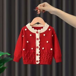 Pullover Girls Knit Cardigan Jacket Baby Girl Fashion Sweater Girl Coat Childrens Spring and Autumn Cute Top 2 4 6 8Y 230906