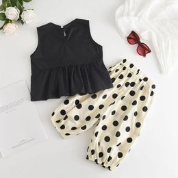 Clothing Sets Girls Cotton Sleeveless Tank T-Shirts Polka Dot Pants Two-piece Summer Children's Baby Girl Clothes
