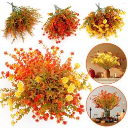 Decorative Flowers 4Pcs Fall Artificial Bouquet Simulation Autumn Floral Plants For 2023 Thanksgiving Harvest Wedding Party Decor Supplies