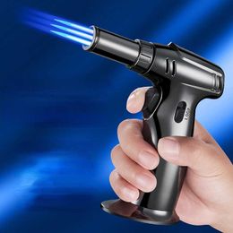 Three-Fire Spray Gun Desktop Torch Lighter Cigar Dedicated Outdoor Kitchen Barbecue Flame Gun JLY8