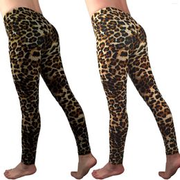 Active Shorts Women's Leopard Print Ice Silk Yoga Pants Printed For Women Flare Leg