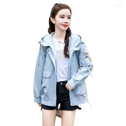 Women's Trench Coats Spring Autumn 2023 Fashion Coat Women Korean Causal Short Loose Hooded Female Top Windbreake Outerwear Overcoat