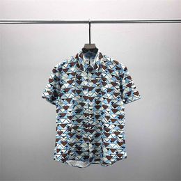 2LUXURY Designers Shirts Men's Fashion Tiger Letter V silk bowling shirt Casual Shirts Men Slim Fit Short Sleeve Dress Shirt M-3XL#1073