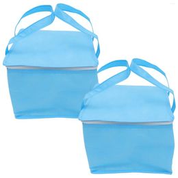Dinnerware 2Pcs Portable Cake Bags Thermal Lunch Containers For Take-out Storage (Sky-blue)