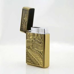New Great Wall Embossed Metal Lighter Inflatable Igniter EXQK