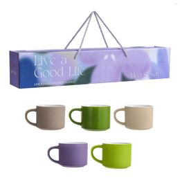 Mugs 5x Ceramic Juice Water Drinks Cup Chocolate Latte Cups Porcelain Mug For Cereal Party Cappuccino