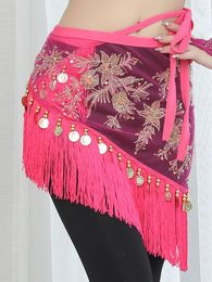 Stage Wear Tassel Street Dance Urban Latin Mesh Belly Performance Clothings Dancer Jazz Sequins Hip Scarf Egyptian Classical Skirts