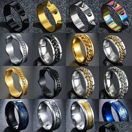 car dvr Band Rings Trendy 6/8Mm Punk Rock Spike Rivet Ring Men Women Male Stainless Steel Fashion Jewellery For Girls Self Defence Drop Del Del Dh3Zv