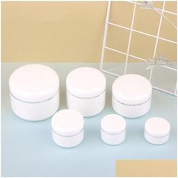 Packing Bottles Wholesale 20/30/50/100/150/200G White Plastic Bottle Refillable Container With Lid Empty Cosmetic Jars Storage Conta Otfoj