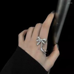 Cluster Rings 2023 Fashion Luxury Big Bowknot Open For Women Engagement Birthday Gift Female Decorations Girls Wholesale