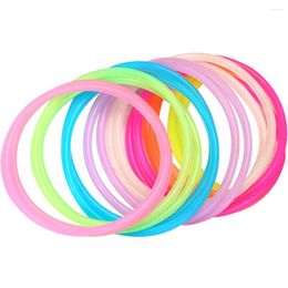 Gift Wrap 50 Pcs Retro Bracelet Bands 90s Accessories Women Glow The Dark Bracelets Kids 80s Bulk Rope Jewellery Silica Gel Child Silicone