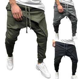 Men's Pants Mens Harem Sports Bottoms Baggy Drop Crotch Drawstring Trousers Fashion246q