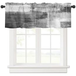 Curtain Oil Painting Abstract Geometry Black White Grey Short Curtains Kitchen Wine Cabinet Wardrobe Window Small Home Decor