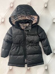 Crianças designer de luxo puffer pato branco para baixo casacos acolchoados inverno quente meninas meninos unissex jaqueta com capuz crianças à prova de vento casaco com capuz xadrez forro roupas de bebê