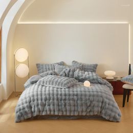 Bedding Sets Style Warm Cosy Faux Fur Velvet Fleece Princess Set Plush Soft Duvet Cover Flat/Fitted Bed Sheet Pillowcase