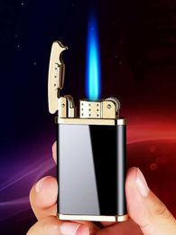 New high-end retro direct lighter windproof blue flame metal creative igniter Personalised men's smoking accessories gift 30YD