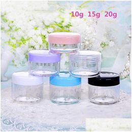 Packing Bottles Wholesale 10G 15G 20G Jar Cosmetic Sample Bottle Empty Container Clear Plastic Pot Jars Makeup Containers For Lip Ba Otftw
