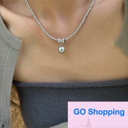 Strong Light Pearl Small Waist Temperament Entry Lux Necklace Special-Interest Design High-Grade Clavicle Chain Simple