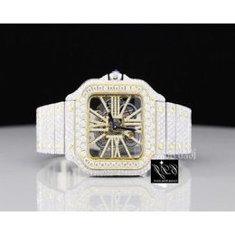 W5YB 0W7M Mechanical High End Top Brand Custom Moissanite Watch luxury Original Hand Set Iced out diamond Hip Hop Bust Down WatchWUQ5