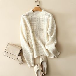 Women's Sweaters 2023 Winter Thick Cashmere Wool Crew Neck Oversizes Women Fashion Long Sleeve Jacquard Pullovers Knitted