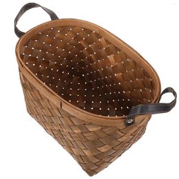 Dinnerware Sets Wood Chip Woven Basket Rustic Wedding Decorations Decorative Natural Outdoor Picnic Large Capacity Home Storage Portable