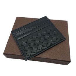 Weaving Credit Card Holder Ultra Slim Wallet High Quality Genuine Leather Bank ID Card Case for Man Woman 2023 New Arrivals Buines284z